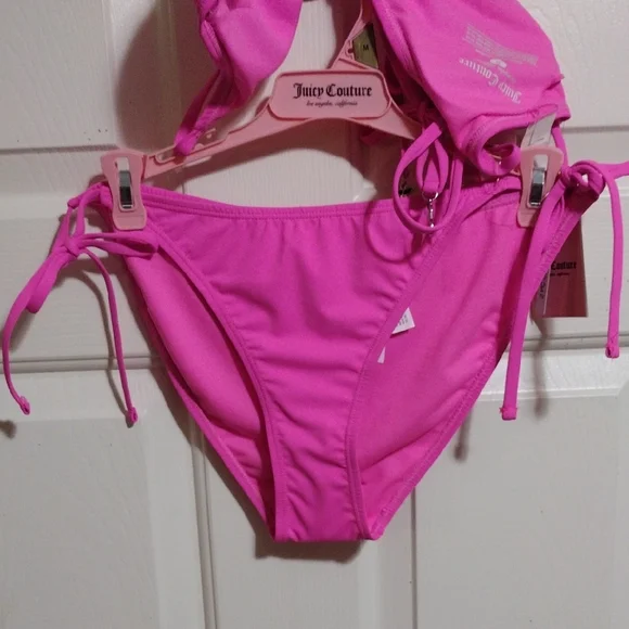 Juicy Couture Hot Pink Rhinestone Cherry 🍒 Bikini Set 🆕 - Picture 8 of 9